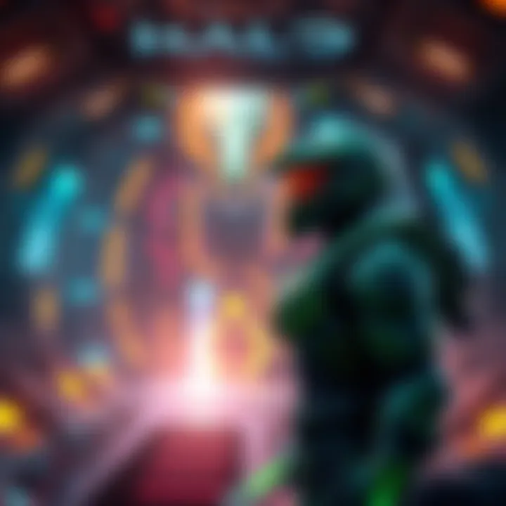 A scene depicting Halo's Level 343 featuring the AI character Guilty Spark surrounded by a futuristic setting.