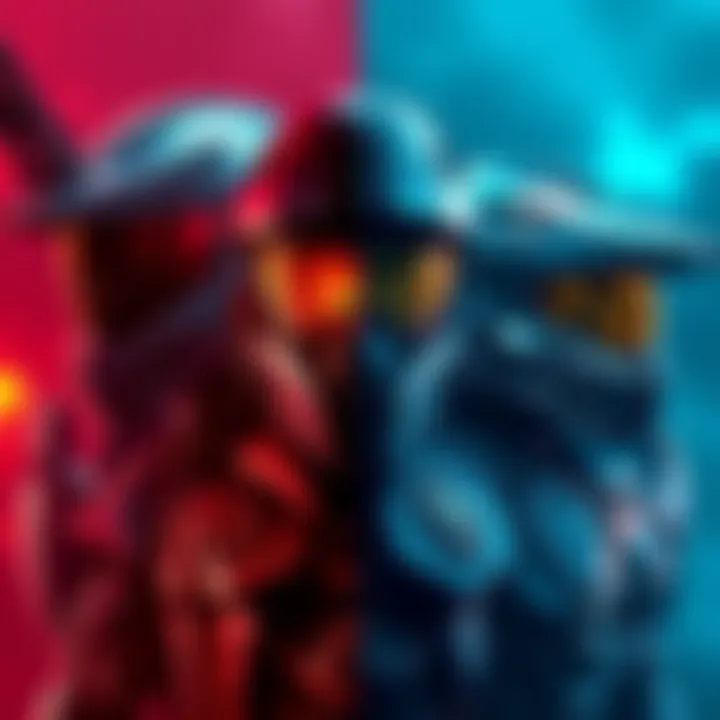 Side-by-side view of different marine armor styles from Halo Reach and other games, highlighting unique helmet designs and color schemes.
