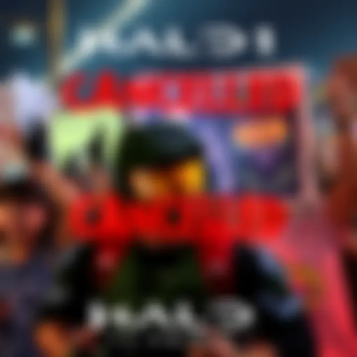 Disappointed fans reacting to the cancellation of the Halo 1 remake with signs and posters