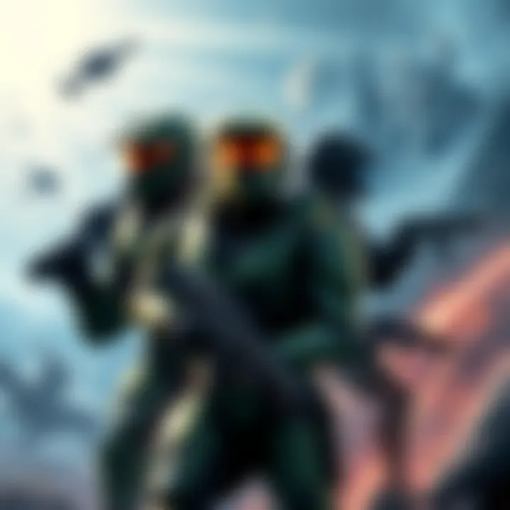 Concept art showing different characters and environments from various potential Halo spin-off games