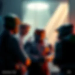 A group of distressed employees at Halo Studios discussing their concerns about the work environment and future of the Halo franchise.