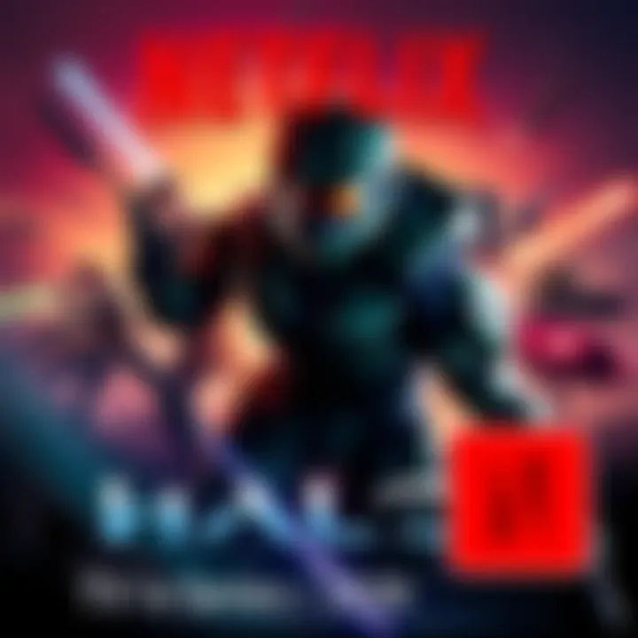 Promotional image of the Halo TV series with characters in action scenes, Netflix logo in corner