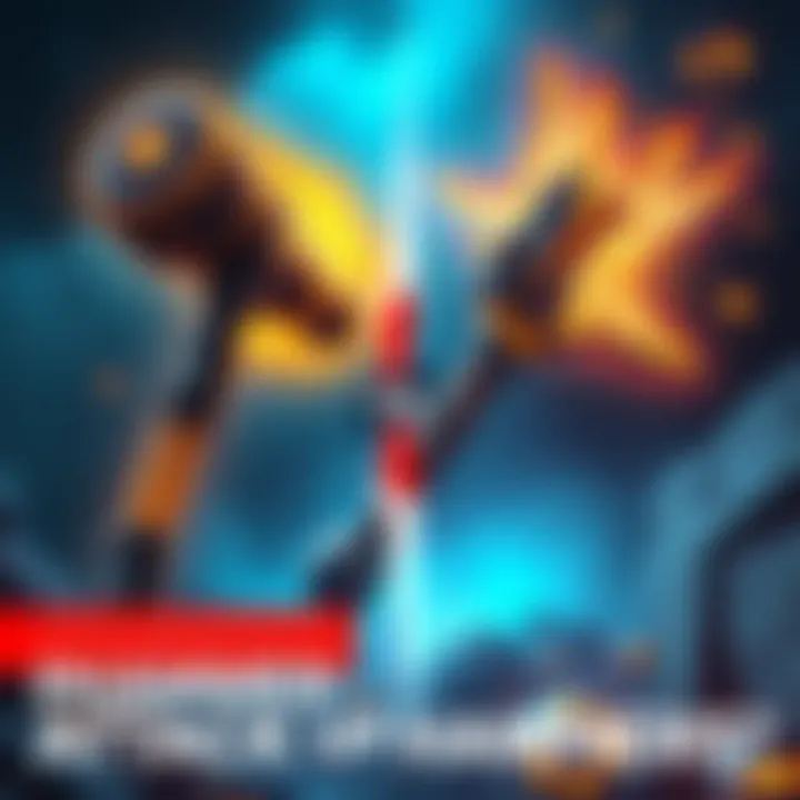Comparison of two hammers, one glowing with Charge Up energy and the other enhanced with Attack Boost 3 effects.