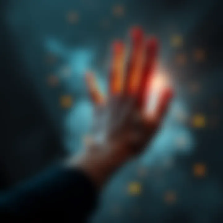 A hand reaching out from an unclear origin, sparking curiosity and conversation.