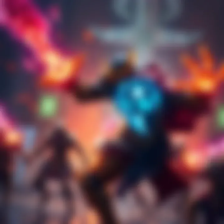 A hand paladin character engaging in battle, showcasing unique abilities and effects in a fantasy game setting.