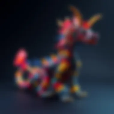 Handcrafted Zephyr Dragon A colorful zephyr dragon made from various materials, showcasing creativity and resourcefulness.