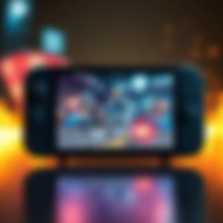 A handheld gaming device displaying improved graphics and FPS in a high-action game scene