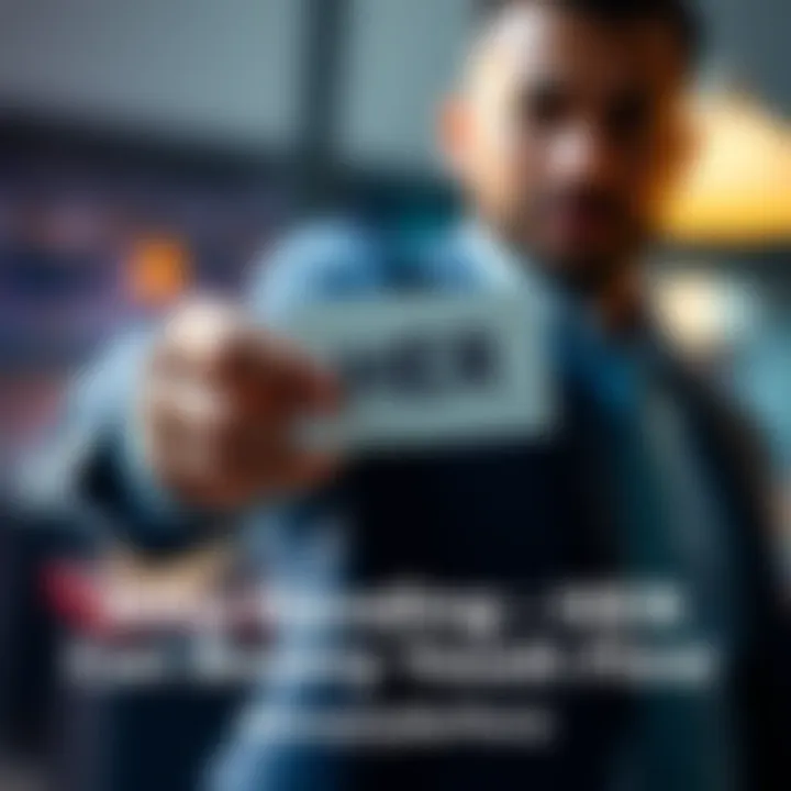 A person confidently handing over a document labeled HER, symbolizing a strategic move for financial gain.