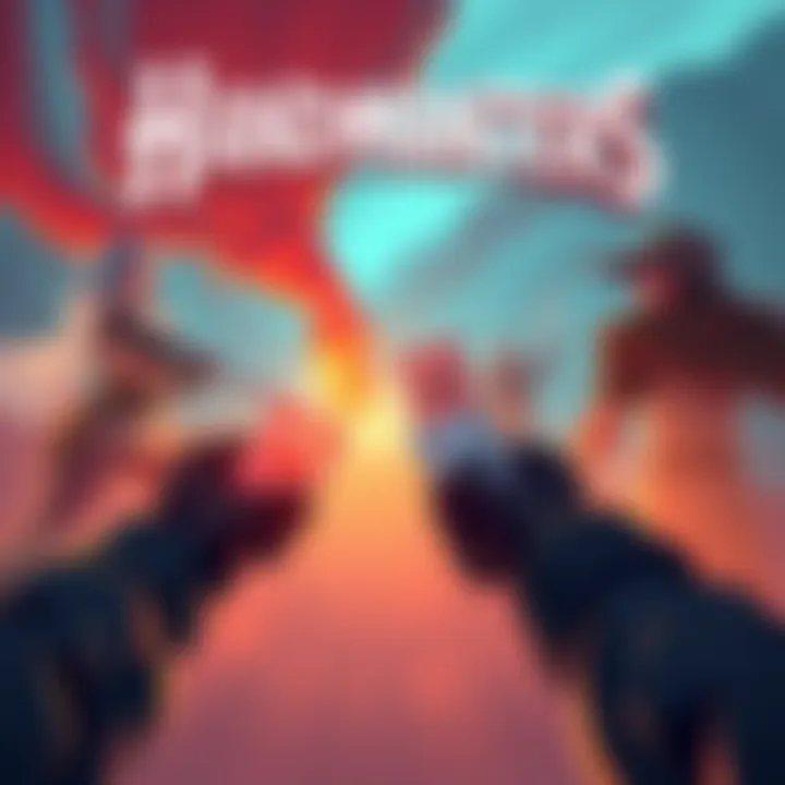 First-person view of gameplay in Handmancers, showing players making Rock, Paper, Scissors choices with cards