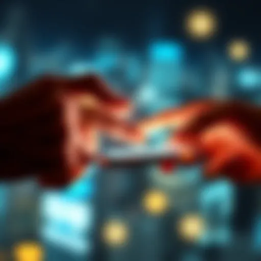 A close-up of two hands, one holding a smartphone and the other pointing to the screen, symbolizing effective communication through requests.