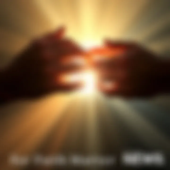 A pair of hands clasped in prayer, surrounded by soft light, symbolizing hope and faith.