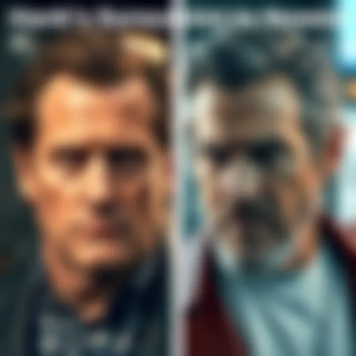 Hank and Clancy Brown Comparison A side-by-side comparison of Hank and Clancy Brown showcasing their similar features and expressions.