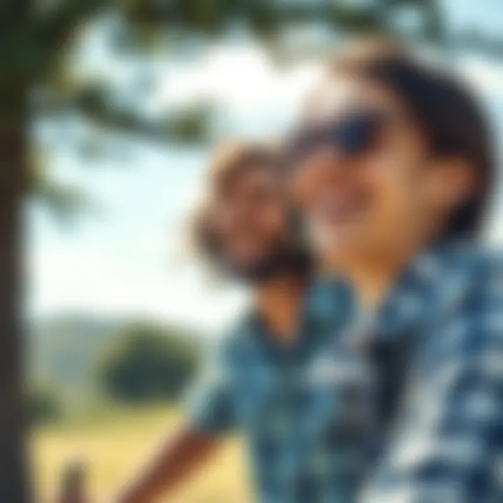 A person smiling while enjoying nature, reflecting satisfaction and happiness in life.