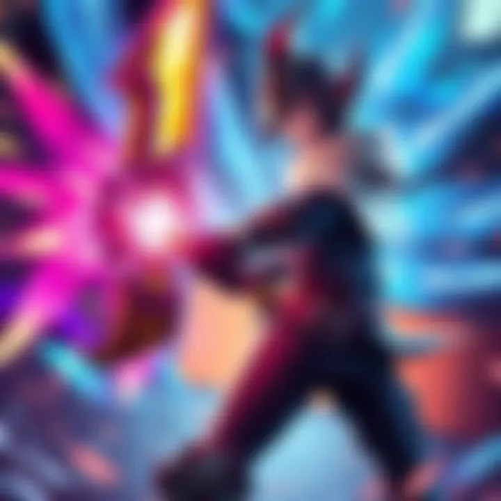 Harmony Weapon with Status Effects A character using the Harmony weapon during a heavy attack, showcasing the interaction with status effects like those from Voruna Prime.