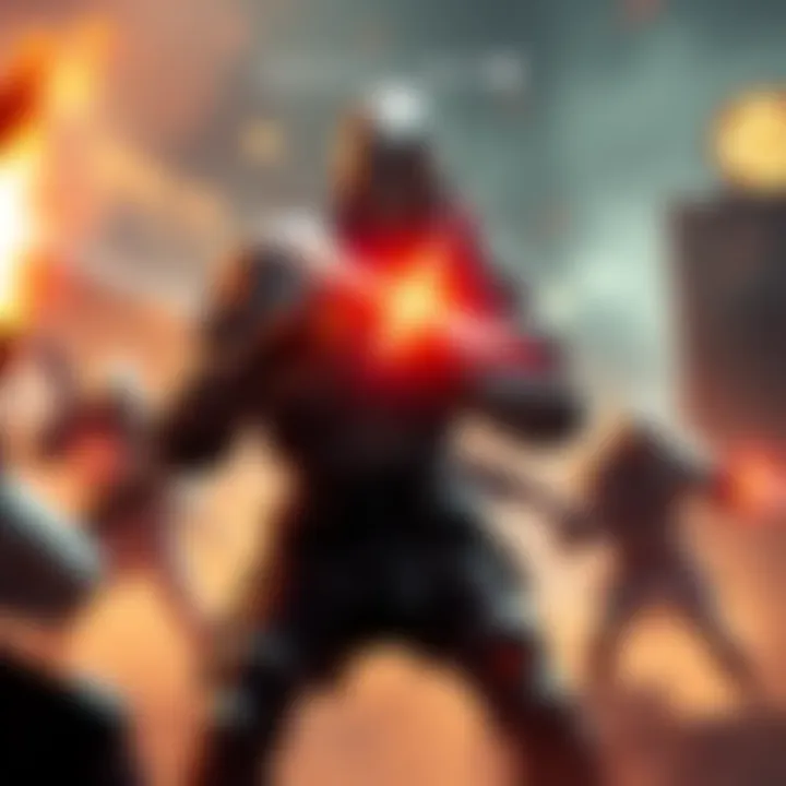 Harrow in the game A character named Harrow engaged in a battle during a shield phase, showcasing intense action and fun interactions with teammates.