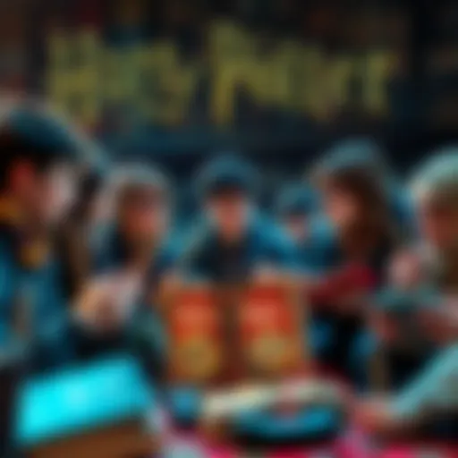 A group of Harry Potter fans sharing their thoughts on reading the books before playing Hogwarts Legacy, surrounded by book covers and game controllers