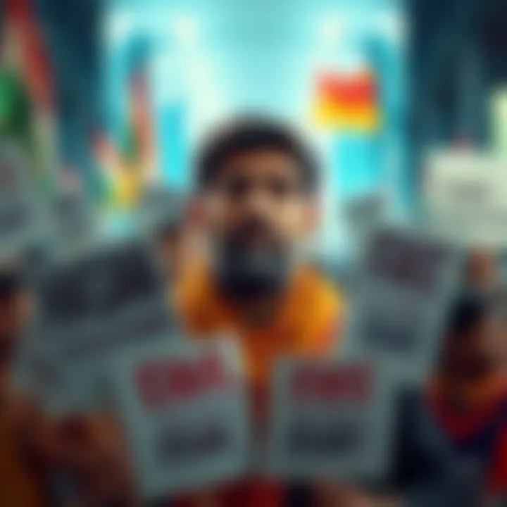 Hasan surrounded by protesters holding signs calling him a fake revolutionary, showcasing public dissent against his absence from social initiatives.