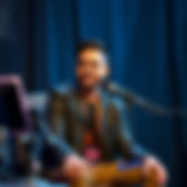 Hasan sitting in front of a microphone, expressing his thoughts on the Streamer Awards snub and discussing issues with AT&T.