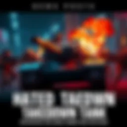 A powerful tank character showcasing enhanced abilities in a vivid gaming scene, surrounded by frustrated players discussing the new changes.