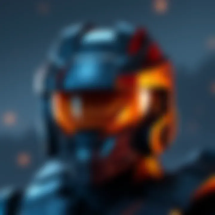 The Hayabusa Helmet prominently displayed with its sleek design and features, evoking nostalgia among Halo Infinite fans.