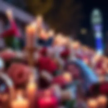 A candlelight vigil for Hayden Panettiere with flowers and photos of her