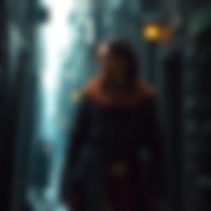 A character named Haytham in a dark alley, looking thoughtful, dressed in historical attire.
