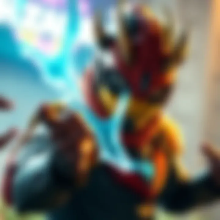 Hazard in a competitive match A character named Hazard showcasing his powerful block during a match, highlighting its dominance and versatility without cooldowns.
