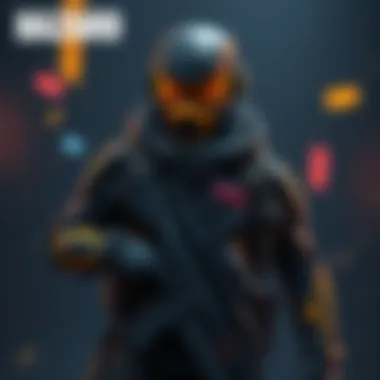 Concept illustration of Hazard character wearing a military-themed skin with tactical gear and futuristic elements