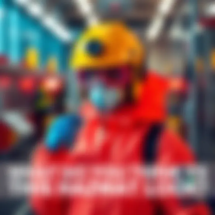 A person models a trendy hazmat suit with vibrant colors and unique design, prompting viewers to share thoughts
