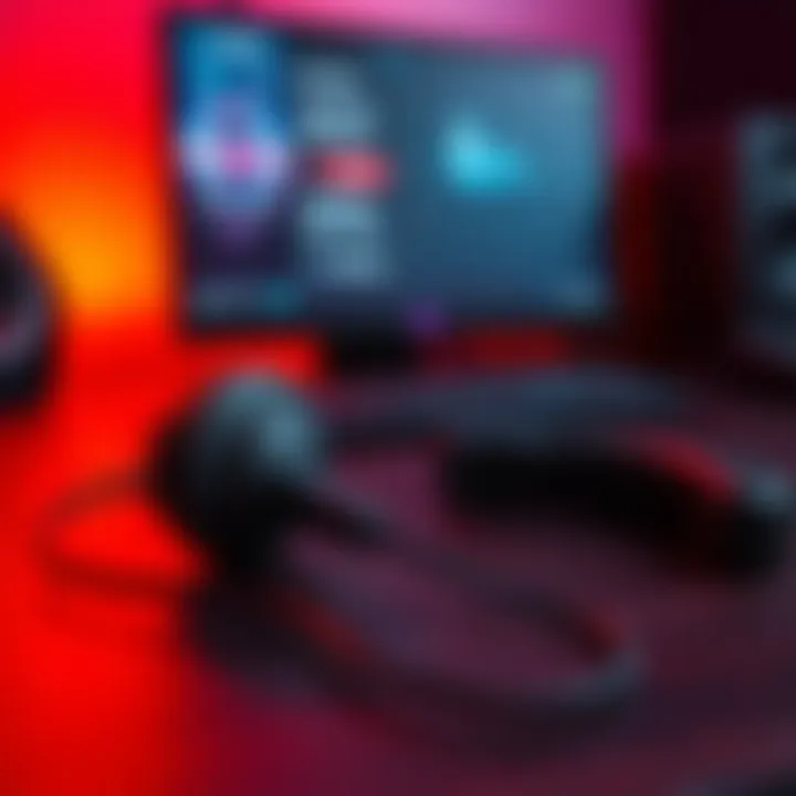 A pair of headphones unplugged from a gaming console, showing a screen with audio settings open.