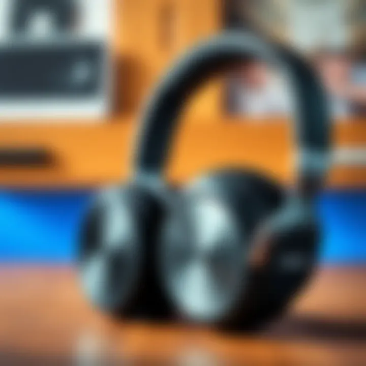 A pair of Sony and Bose headphones displayed together on a wooden surface, showcasing their sleek designs and quality build.