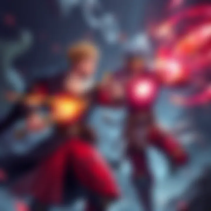 A character casting a healing spell while another character uses an anti-heal ability, representing the clash of healing strategies in gameplay.