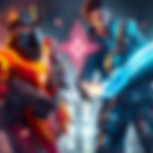 Healing Balance in Gaming A group of diverse game characters strategizing around a healing mechanic, focusing on defensive skills over attack, with one character showcasing a healing ability in action.