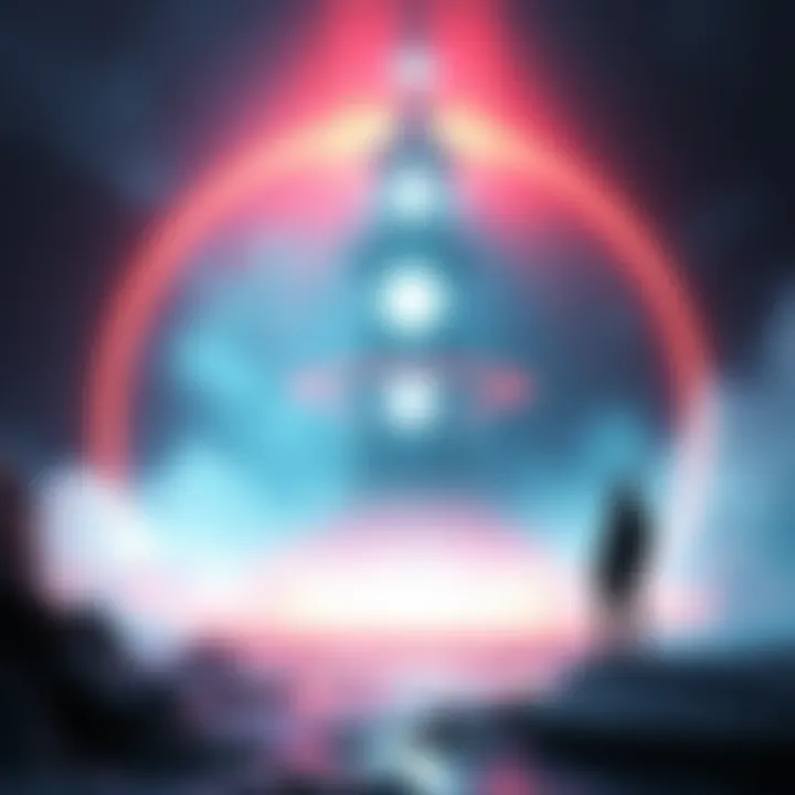 A Healing Turret surrounded by a glowing aura indicating its healing range, with a character observing from a distance.