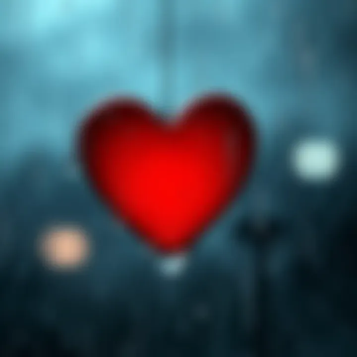 A single heart shape in the rain, symbolizing longing and unrequited love.