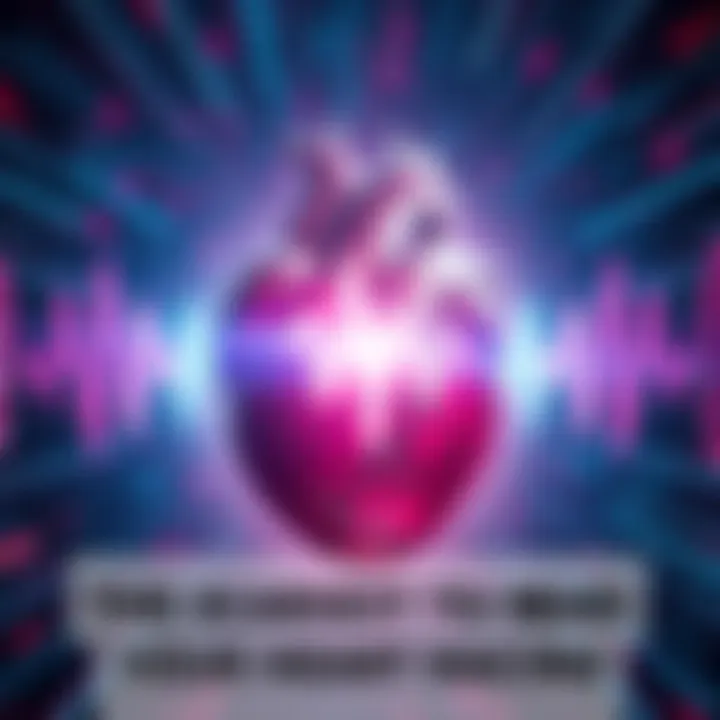 A close-up of a heart beating rapidly with sound waves around it, representing fear and adrenaline.