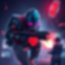 A character using the Heartbreaker Build in a competitive gaming setting with intense action and strategy