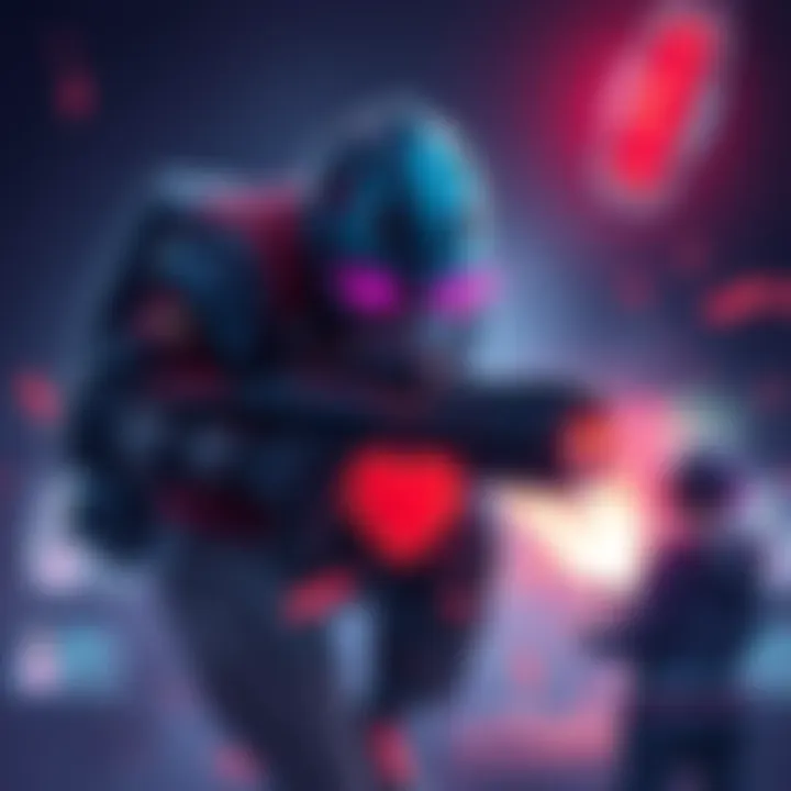 A character using the Heartbreaker Build in a competitive gaming setting with intense action and strategy