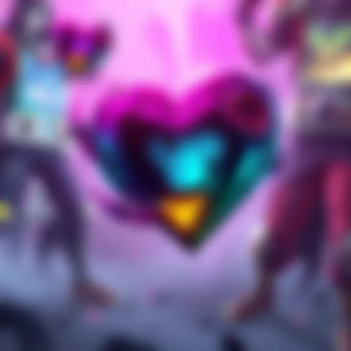 A dynamic visual representation of heartbreaker strategies in gaming, highlighting unique character builds and gameplay techniques.