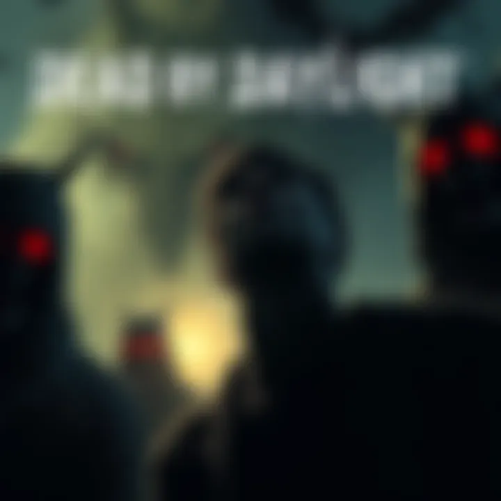 A survivor in Dead by Daylight looks devastated as they face a tragic end, surrounded by dark shadows and ominous figures.