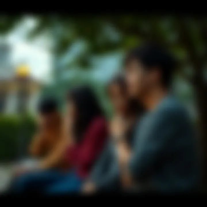 A group of people showing emotions of sadness and heartbreak while sitting together in a park