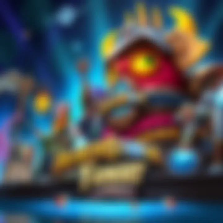 A collection of colorful Hearthstone fanart showcasing various characters and scenes from the game.