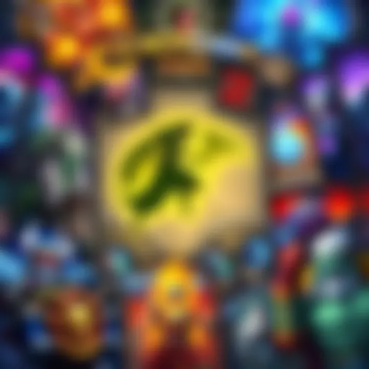 A collage showing Titans and quest lines from Hearthstone, featuring vibrant cards and gameplay scenes.