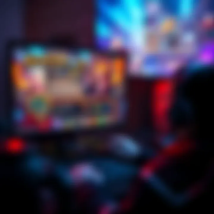 Hearthstone Game Strategies A player focused on a digital card game on a computer screen displaying colorful cards and gameplay elements.