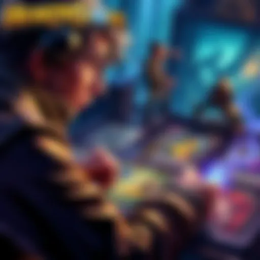 A player focuses on a Hearthstone game board, showcasing cards and strategies for winning.