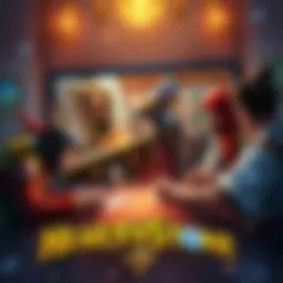 Players engaged in a Hearthstone match, showcasing cards and strategy on the screen.