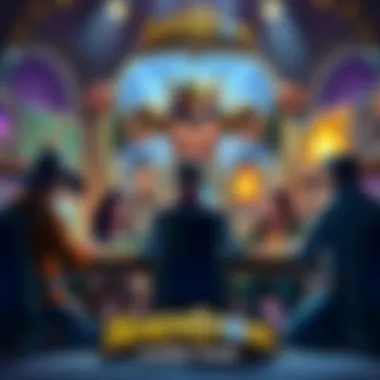 Players discussing what defines a good Legend rank in Hearthstone, with cards and game visuals in the background.