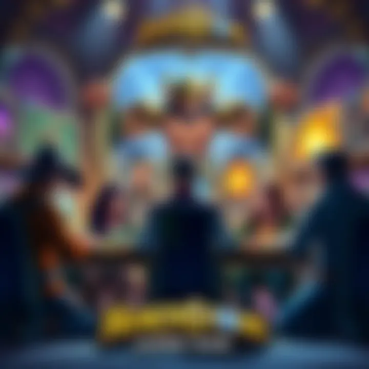 Players discussing what defines a good Legend rank in Hearthstone, with cards and game visuals in the background.