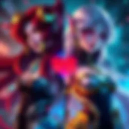 A side-by-side comparison of Heartsteel Ezreal and Seraphine showing their designs and colors.