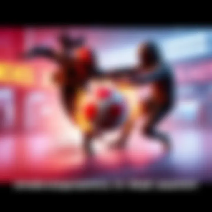 A dramatic scene showing players colliding and a ball bouncing erratically during gameplay in Heat Seeker.